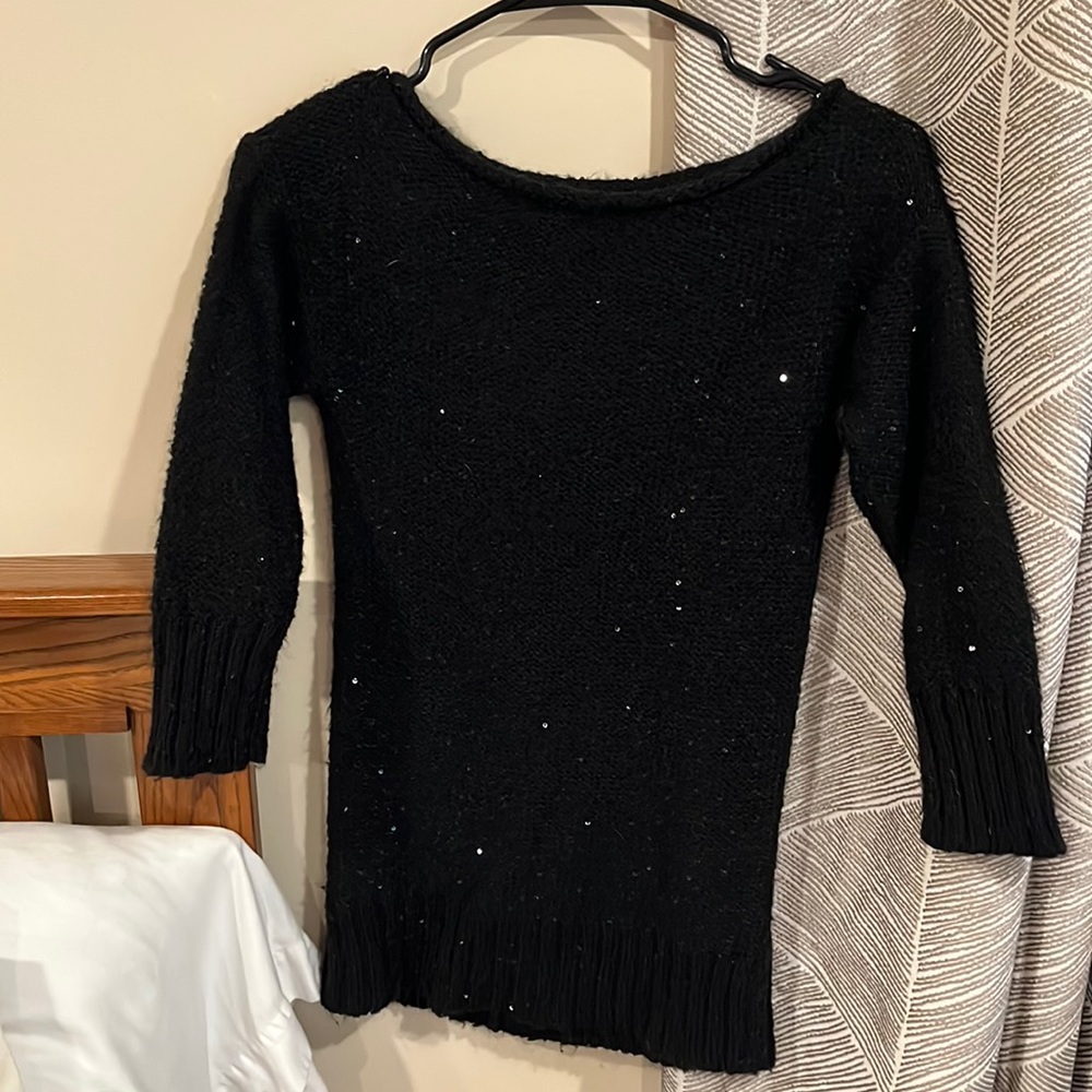 A/X Armani Exchange Sequin Black Sweater - Size XS